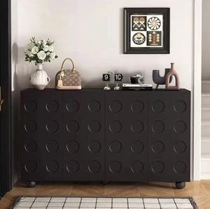 Zapatero de entrada europeo Retro negro moderno para el hogar Almacenamiento de pared simple de gama alta con estilo de <span class=keywords><strong>madera</strong></span> <span class=keywords><strong>MDF</strong></span> duradero para sala de estar - Product Image 1