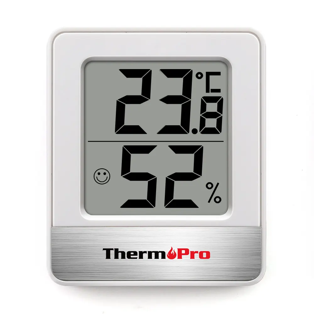 Thermopro TP49 termometer Digital dalam ruangan Mini, pengukur temperatur kelembapan ruangan Mini higrometer putih & HITAM