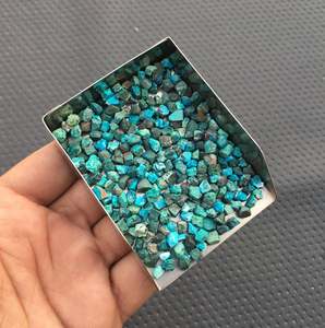 Collection de 50 pierres précieuses de chrysocolle naturelle, pierres brutes non traitées, coupées à la main, minuscules, brillantes, pour la fabrication de bijoux, perles de 6 mm, troisième qualité - Product Image 5