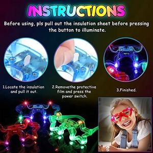 Bâtons Lumineux, Lunettes LED, Néon Lumineux, Cadeaux de Fête, Fonctionnant sur Piles, pour l'Extérieur, pour Adolescents - Product Image 5