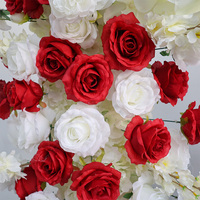 Meilleures ventes : Décoration florale artificielle semi-arche blanche et rouge pour mariage et événements, chemin de table fleuri blanc et rouge