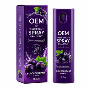 <span class=keywords><strong>Spray</strong></span> buccal OEM Social Confidence Booster à la groseille noire 12ml, flacon ultra-plat portable, brume rafraîchissante instantanée, vaporisateur à pompe - Product Image 1