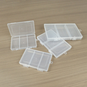 Plastic Storage Box Rectangle 3 Grids Covered With Compartments Desktop Organizer For Beads Sewing Fishing Gear - Product Image 3
