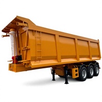 Semi-remorque benne basculante en acier à trois essieux, à rotation arrière, pour le transport de minerai et de marchandises en vrac, haute capacité, neuve, 12R22.5, vendue en Afrique