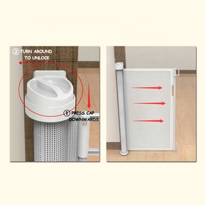 Probebi SG008 porte pour bébé fournitures porte rétractable en maille <span class=keywords><strong>de</strong></span> sécurité pour chiens porte d'escalier enroulable - Product Image 3