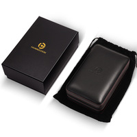 Boîte d'humidification pour cigares en bois de cèdre HANNICOOK, étui à cigares portable en cuir, contrôle de l'humidité, emballage simple, sans accessoires