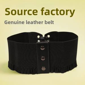 Gilet décoratif pour femme en similicuir PU, style Ins, polyvalent, avec boucle en alliage, large, <span class=keywords><strong>noir</strong></span>, à lacets, réglable - Product Image 5