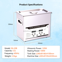 Pembersih Ultrasonik Desktop Listrik Baru 3.2L 40KHz dengan Pemanas, Timer, Degas, Semiwave, Daya Dapat Diatur untuk Perhiasan, Kacamata, dan Peralatan Gigi