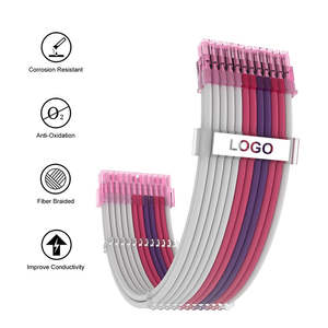 PSU kollu kabloları uzatma kiti Psu kablosu uzatma Cpu güç kaynağı 30cm ATX 24pin,CPU4 + 4p,PCI-E 6 + 2p ATX kablosu - Product Image 4