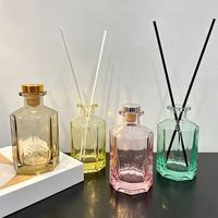 Bouteille diffuseur de parfum en verre transparent de 180 ml, forme octogonale, avec impression personnalisée et scellage, échantillon gratuit, emballage vide pour diffuseur d'arômes