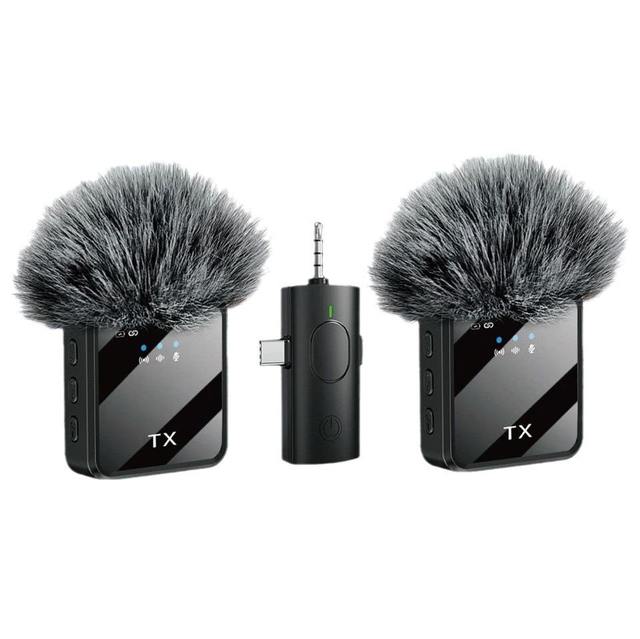 F11-2 Wireless Mini Wireless Lavalier Microphone Kit for Vlogger Photo Video Audio Recording Live Interview Mic