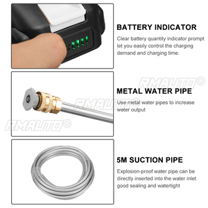 Nettoyeur haute pression sans fil 1500W, 2 types de pistolets de lavage, pistolet à eau électrique, machine à mousse pour batterie Makita 18V - Product Image 2