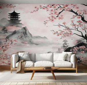 <span class=keywords><strong>Papier</strong></span> peint japonais à fleurs de cerisier Décoration murale <span class=keywords><strong>panoramique</strong></span> de style asiatique pour le salon et la chambre à coucher <span class=keywords><strong>Papier</strong></span> peint mural non tissé - Product Image 5