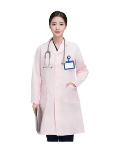 Divisa da Infermiera Nightingale all'Ingrosso, Camice Bianco con Colletto, Maniche Lunghe o Corte, Sottile o Spesso, per Laboratorio, Farmacia, Clinica - Product Image 5