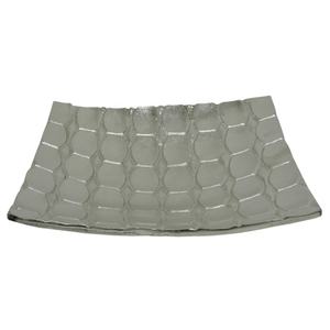 Juego de bandejas cuadradas de diseñador en relieve de plata elegante de alta calidad de 2 bandejas de servicio de Metal hechas a mano para uso decorativo en el hogar y el Hotel - Product Image 3