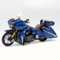 Guly60540 Ensemble de blocs de construction Moto de tourisme 1:5, 2410 pièces, phares lumineux, support d'exposition pour collectionneurs adultes, vente en gros