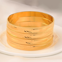 Bracelet de luxe moderne pour femmes, plaqué or 18 carats, style Dubaï, bracelet gravé exquis