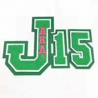 Sıcak çift keçe kolej şönil varsity pembe ve yeşil mektup numarası yamalar hoodies