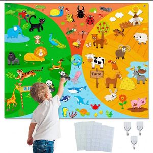 Kit de jeu éducatif précoce DIY pour enfants sur le thème des animaux de la ferme, avec tableau d'activités et livre en feutre 3D - Product Image 2