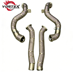 Collecteur d'échappement haute performance en acier inoxydable 304 Vortex pour Aston Martin DB11 V8 V12 5.2L 4.0L 2017–2023 avec bouclier thermique sans voyant d'avertissement (CEL) - Product Image 1