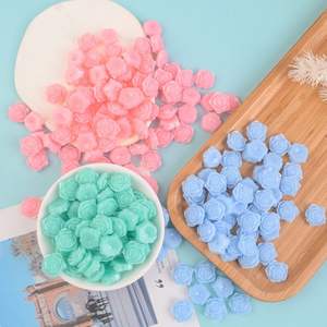 Parlak silikon boncuk toptan 17mm gül akrilik plastik Perspex boncuk düz alt akrilik dağınık boncuklar - Product Image 5