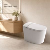 Ensemble WC intelligent avec bidet, télécommande et fonctionnalités avancées - Siège chauffant automatique moderne, double chasse d'eau, à poser au sol