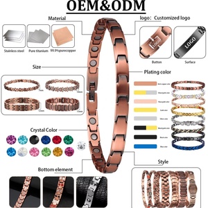 Adjustable Pure <b>Copper</b> Magnetic Therapy <b>Bracelet</b> for Arthritis Relief Classic Chain Link Unisex Customized Fashion Health Care - Product Image 4