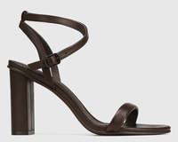 Sandales à bout rond en cuir véritable pour femmes, nouvelle mode