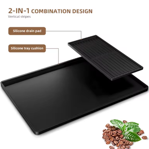 Multi-functional Non-Slip Cafe Maker <b>Mat</b> Kitchen Dish Hot Pads <b>Silicone</b> Coffee Machine Countertop <b>Mat</b> With Detachable Drying <b>Mat</b> - Product Image 3