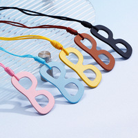 Étui à lunettes portable avec cordon de cou anti-perte, sac de rangement pour lunettes en cuir souple, pochette pour lunettes de soleil, logo personnalisé, vente en gros