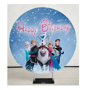 Birthday Party Wedding Supplies Replaceable Backdrop Cover Cartoon Frozen Round Backdrop Stand
