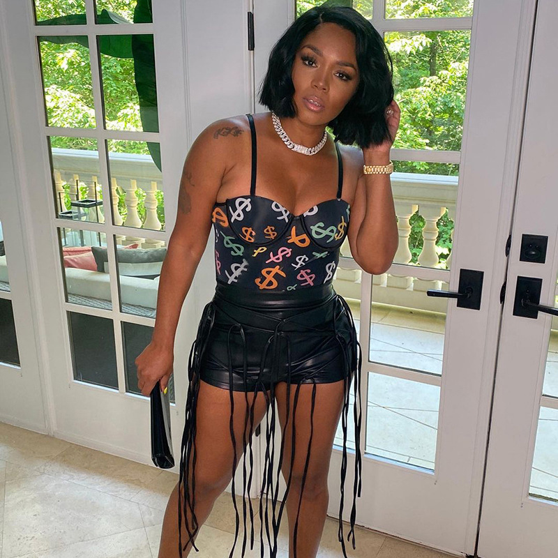 New Arrivals Halter Sleeveless Letter Printing Casual Camisole Top