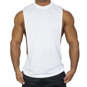 Camiseta sin mangas para hombre, cómoda y transpirable, de poliéster/algodón, para fitness, con estampado en relieve y bordado 3D, personalizable. - Product Image 4
