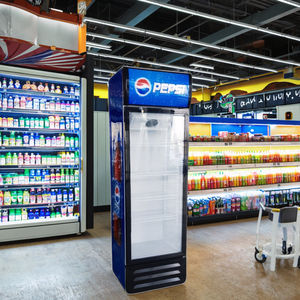 Réfrigérateur vertical à air commercial à température unique de 300 l avec porte en verre, congélateur pour boissons et bières de supermarché - Product Image 1