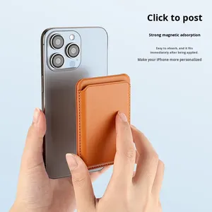 Portefeuille magnétique pour téléphone personnalisé en usine, support de téléphone en cuir PU, porte-cartes magnétique pour iPhone 16/15/14/13/12 Series - Product Image 2