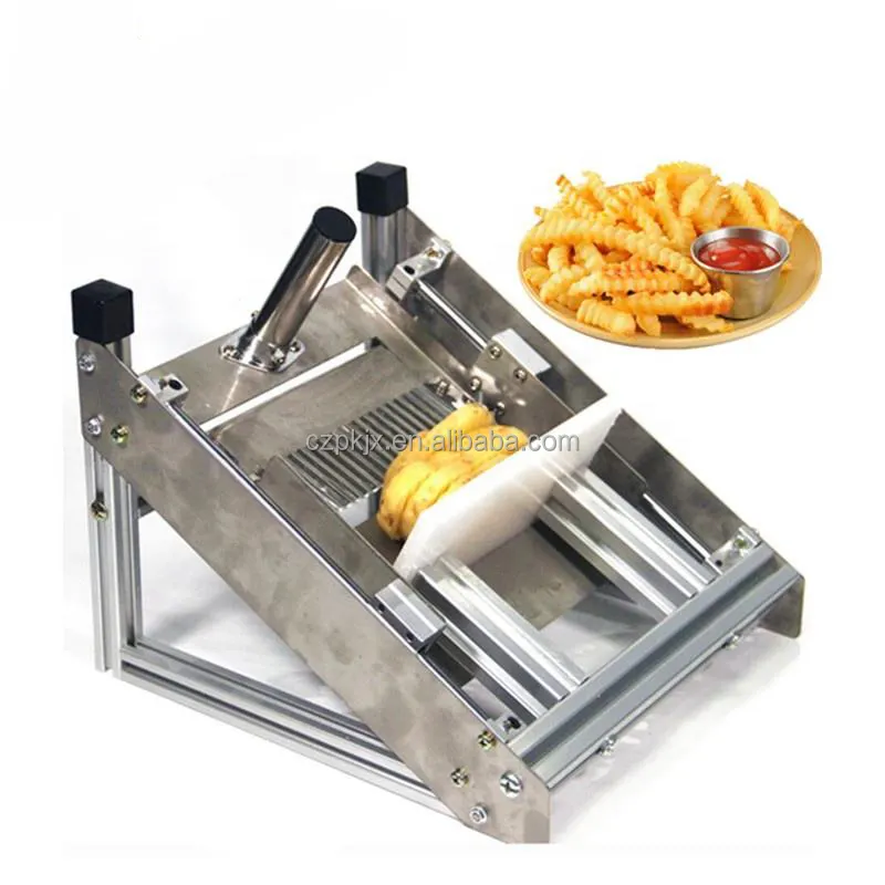 Máquina cortadora de patatas fritas onduladas, cortadora comercial para cortar patatas