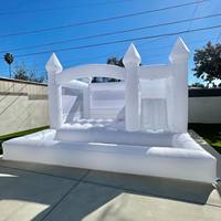 Brincolín Inflable Blanco Comercial THL para Fiestas Infantiles al Aire Libre y Bodas con Tobogán