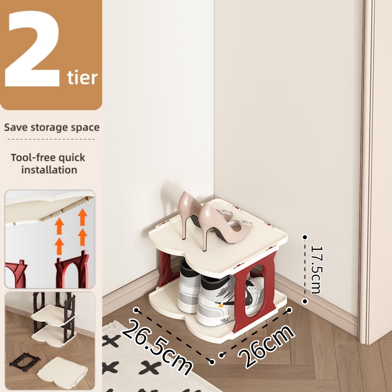 shoe rack-elegant red-2 tiers