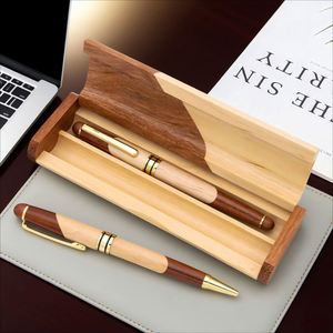 High Quality Eco-Friendly Folding Multi-Color Wooden <b>Box</b> Ballpoint Pens Set with Innovative Gift Packaging for Business Writing - Product Image 5