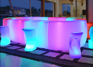 Barra iluminada led de plástico, <span class=keywords><strong>mesa</strong></span> de cóctel luminosa, comercial, portátil - Product Image 5