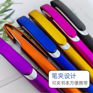 Customized Advertising Ballpoint Pens Push Button Large Clip Color <b>Spray</b> Paint Wholesale Logo Printing New Styles - Product Image 4