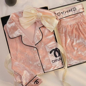 Pigiama da Donna ODM, Nuovo Stile, Maniche Lunghe, Velluto Dorato, Alta Qualità, Set per Casa Autunno-Inverno - Product Image 1