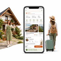 Aplicación de reserva de alquileres vacacionales avanzada para IOS y Android con calendario de disponibilidad de propiedades LionCreate