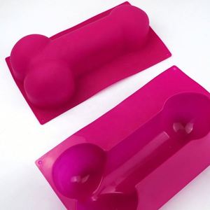 Moule en silicone écologique en forme de pénis à un seul trou pour savon, outils DIY pour la pâtisserie, le fromage, la fabrication de bougies, base de gâteau, OEM/ODM - Product Image 1