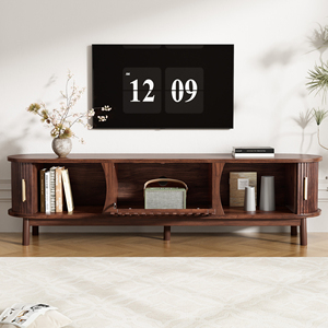 Mueble <span class=keywords><strong>para</strong></span> <span class=keywords><strong>TV</strong></span> <span class=keywords><strong>de</strong></span> Estilo Mid-Century <span class=keywords><strong>para</strong></span> Televisores <span class=keywords><strong>de</strong></span> 75 Pulgadas, Centro <span class=keywords><strong>de</strong></span> <span class=keywords><strong>Entretenimiento</strong></span> <span class=keywords><strong>de</strong></span> Madera con Gabinete <span class=keywords><strong>de</strong></span> Almacenamiento Ajustable - Product Image 4