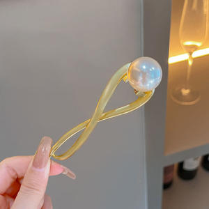 Fancy Day Venta al por mayor Moda Twist Clip Perlas Aleación Horquilla Dulce Cola de Caballo Clip Barrettes Horquillas Pinzas para el cabello para mujeres - Product Image 5