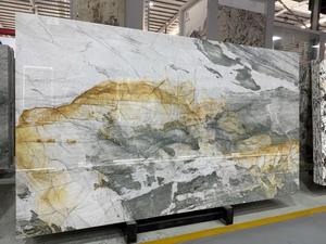 Dalle de quartzite naturel Lotus Moonlight, pierre exotique rétroéclairée pour mur d'accentuation luxueux et décoration intérieure - Product Image 2