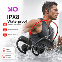 Écouteurs sans fil 5.0 étanches IPX8 avec commande par bouton, lecteur MP3 et carte mémoire, casque sport intra-auriculaire pour la course et la natation