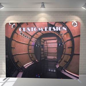 Custom Logo Portable <b>Advertising</b> Tension Fabric Display Tension Fabric Wall Display Background Stand Backdrop - Product Image 1