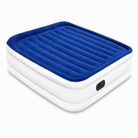 Matelas Gonflable Triple avec Pompe AC Intégrée, PVC Floqué, Rehaussé 40cm, Portable pour Maison, Camping, Hôtel, OEM
